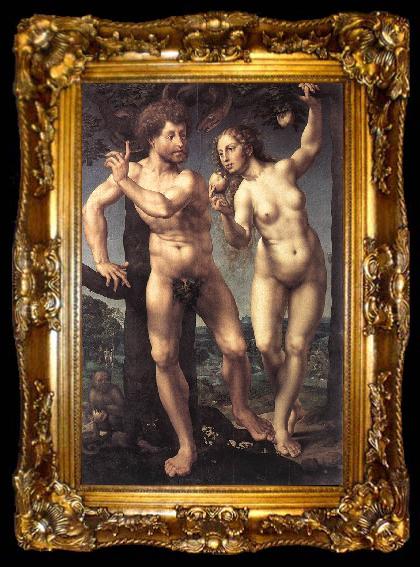 framed  GOSSAERT, Jan (Mabuse) Adam and Eve safg, ta009-2